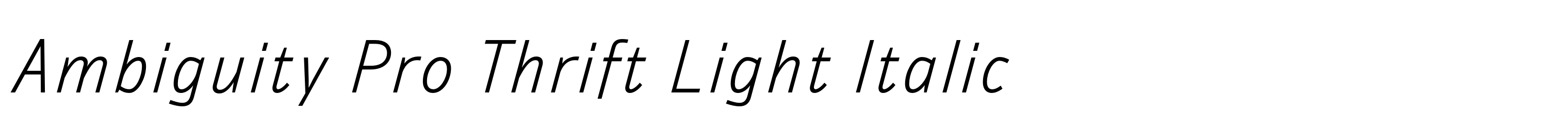 Ambiguity Pro Thrift Light Italic